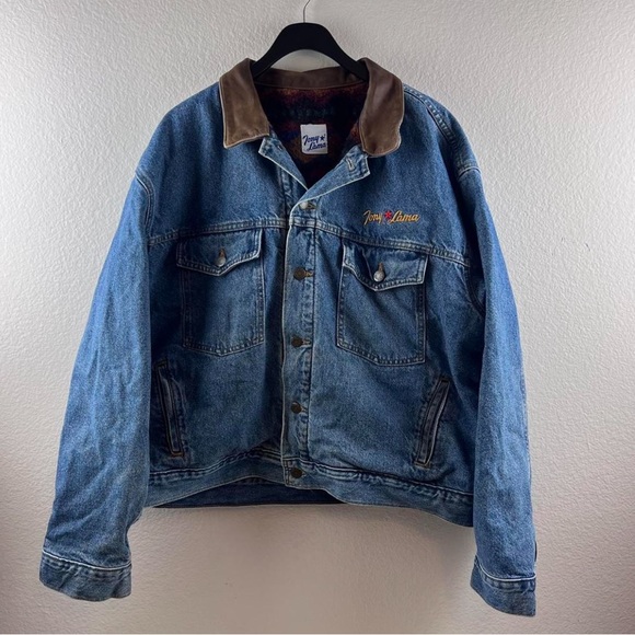 Tony Lama Other - Tony Lama Mens Denim Fleece Lined Jacket Size Large